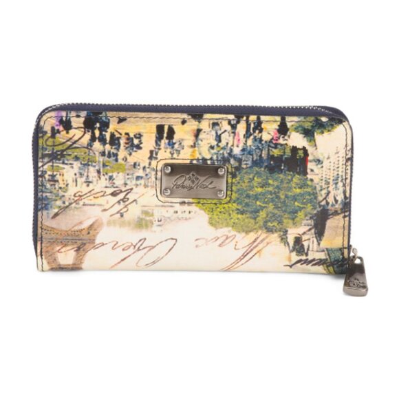 PATRICIA NASH DISCOVERY LUXURY COLLECTION Leather Imperia Parisian Print Wallet